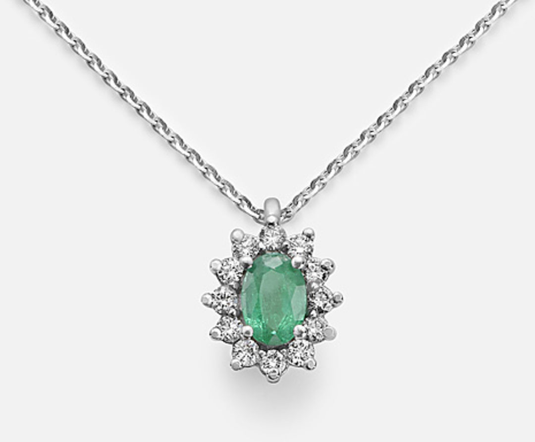 Mikiko cl 9k esmeralda ovalada 6x4 ct.0,30 diam. ct.0.23 MD5047R4BE
