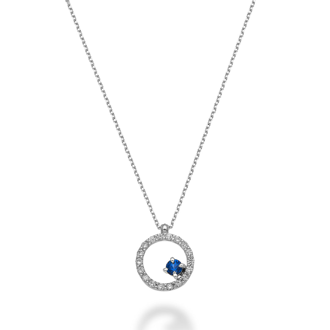 World Diamond Group cl 18k "tondo" zaffiro n. ct.0,11 diam. ct.0,14 GD5157O4ZFN025