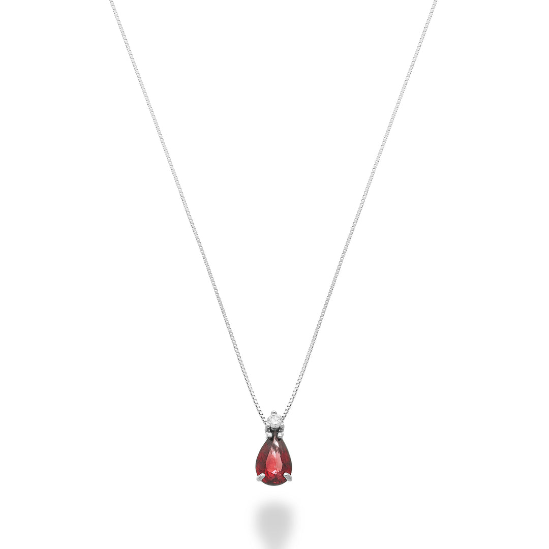 Mikiko cl 18k rubino n. goccia 6x4 con diamantino MD5191O4RBN042