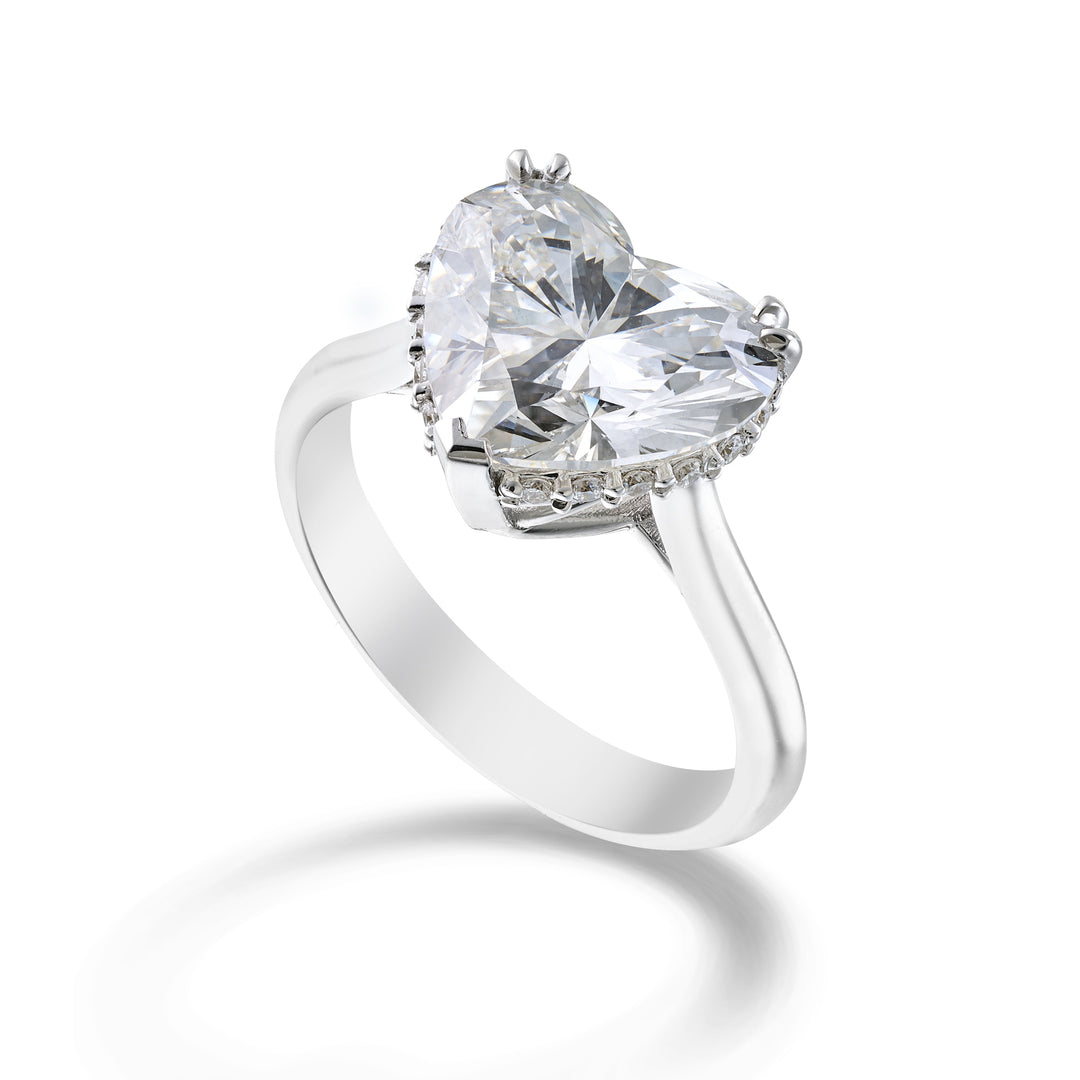 X-Diamond un g.d.tot de laboratorio de 18kt. 4,06 ct, corazón cen 3,94 ct y anillo empotrado 0,12 ct XXDAPU121O4CUBI406