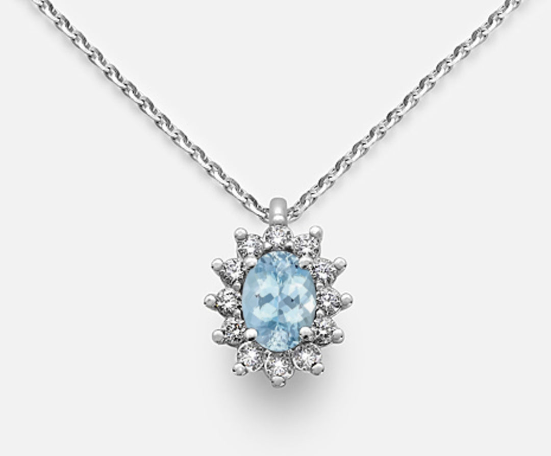 Aigue-marine ovale Nihama cl 9k 6x4 ct.0,30 diam. 0,23 ct ND5047R4AM