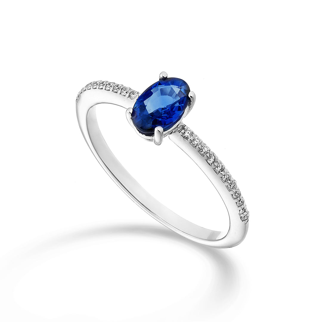 Mikiko un saphir ovale 18 carats 6x4 ct.0,40 diam. 0,08 ct MA5102O4ZFD