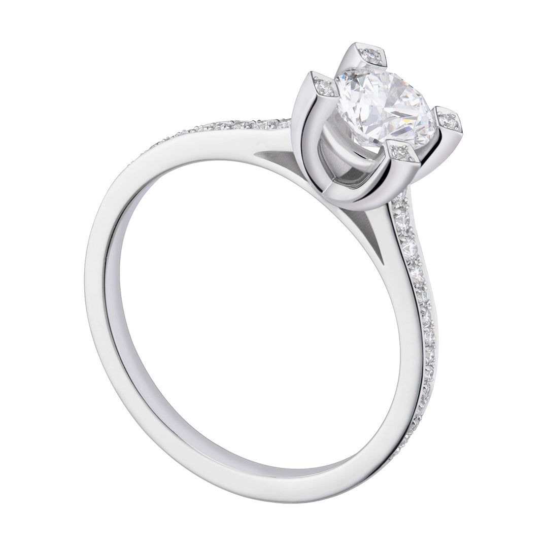 Bague World Diamond Group fm griffes incas. tige pavée 0,57-0,66 ct ASLCFM006ADI5-19199110028