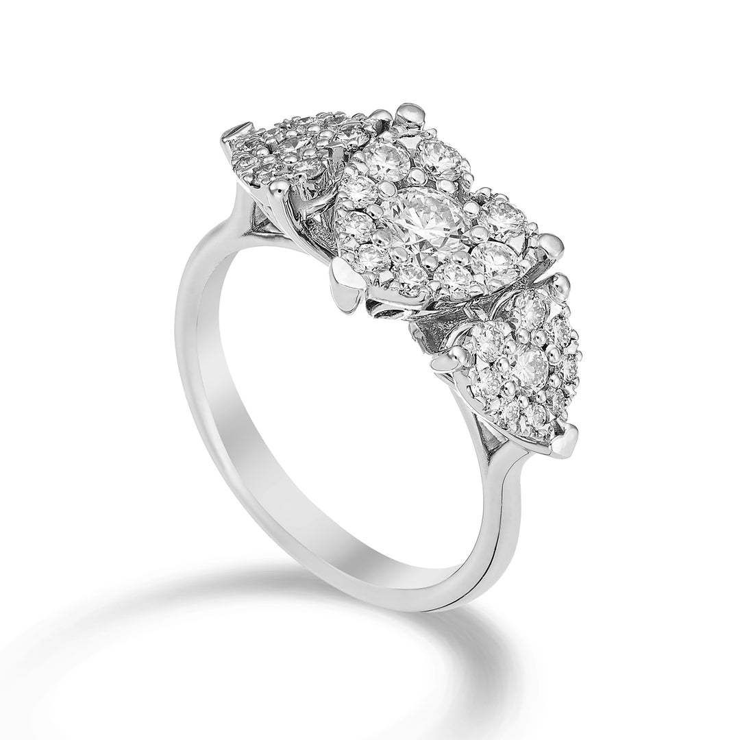 Anillo trilogía Golay 3 corazones centrales multipiedra ct. 0.30 ACMTR001DI30-23074110016