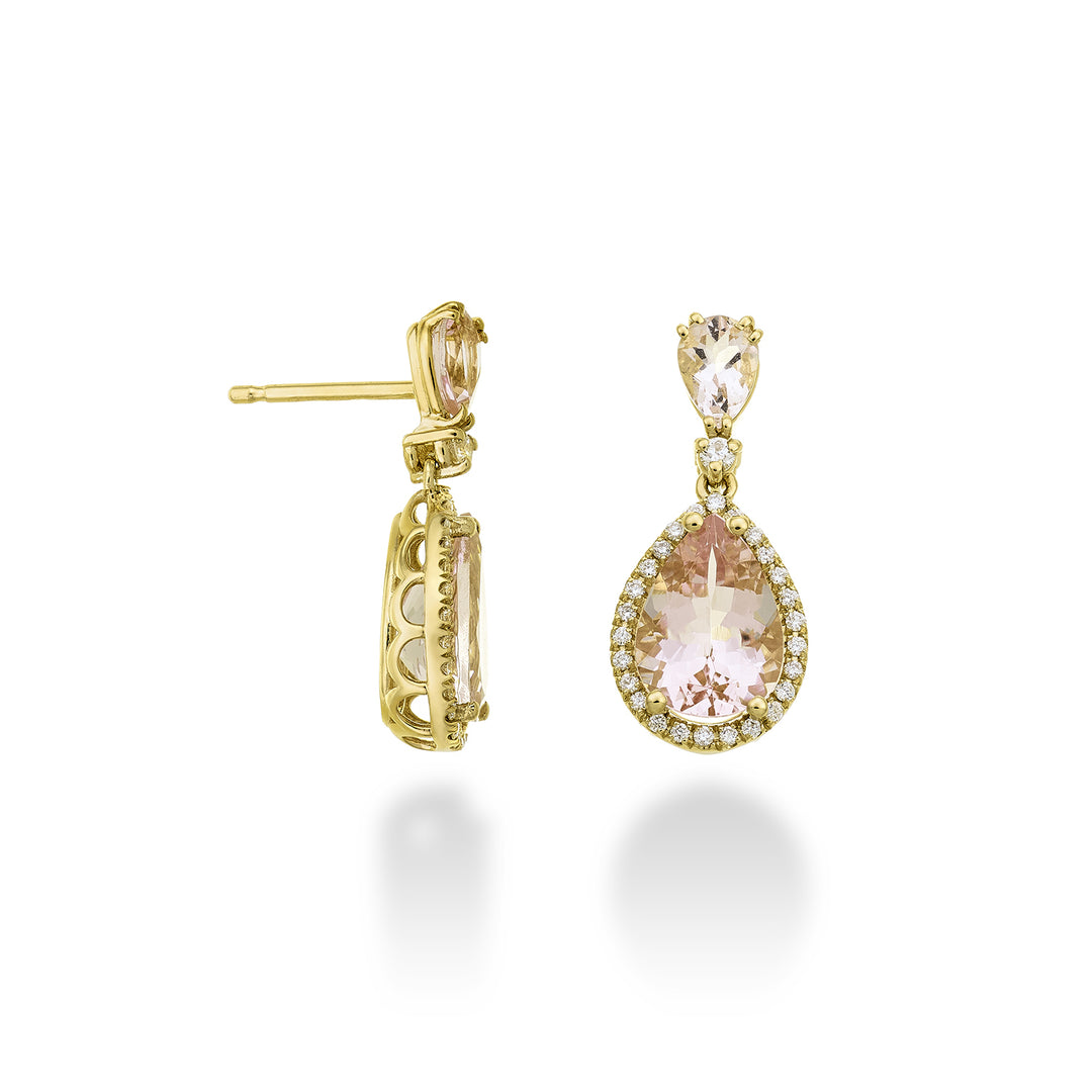Golay orecchini morganiti goccia 8x6 e 6x4 e diamanti OCLC209DMO68-23236110032
