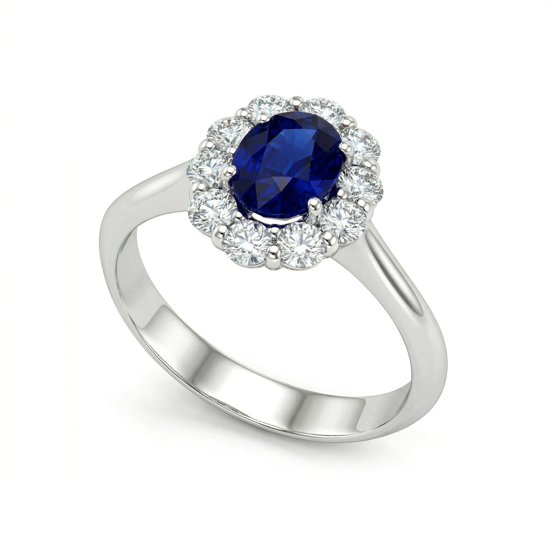 Bague saphir ovale Golay 7x5 et diamants ACL045DIZB-23271110007