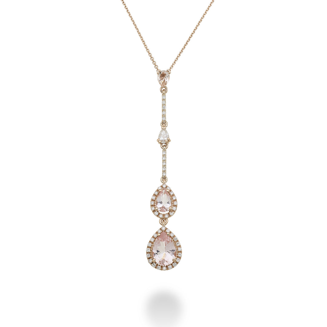 Collar Golay morganita gota contorno escalar y barra PCLC202DMOP68-23065110064