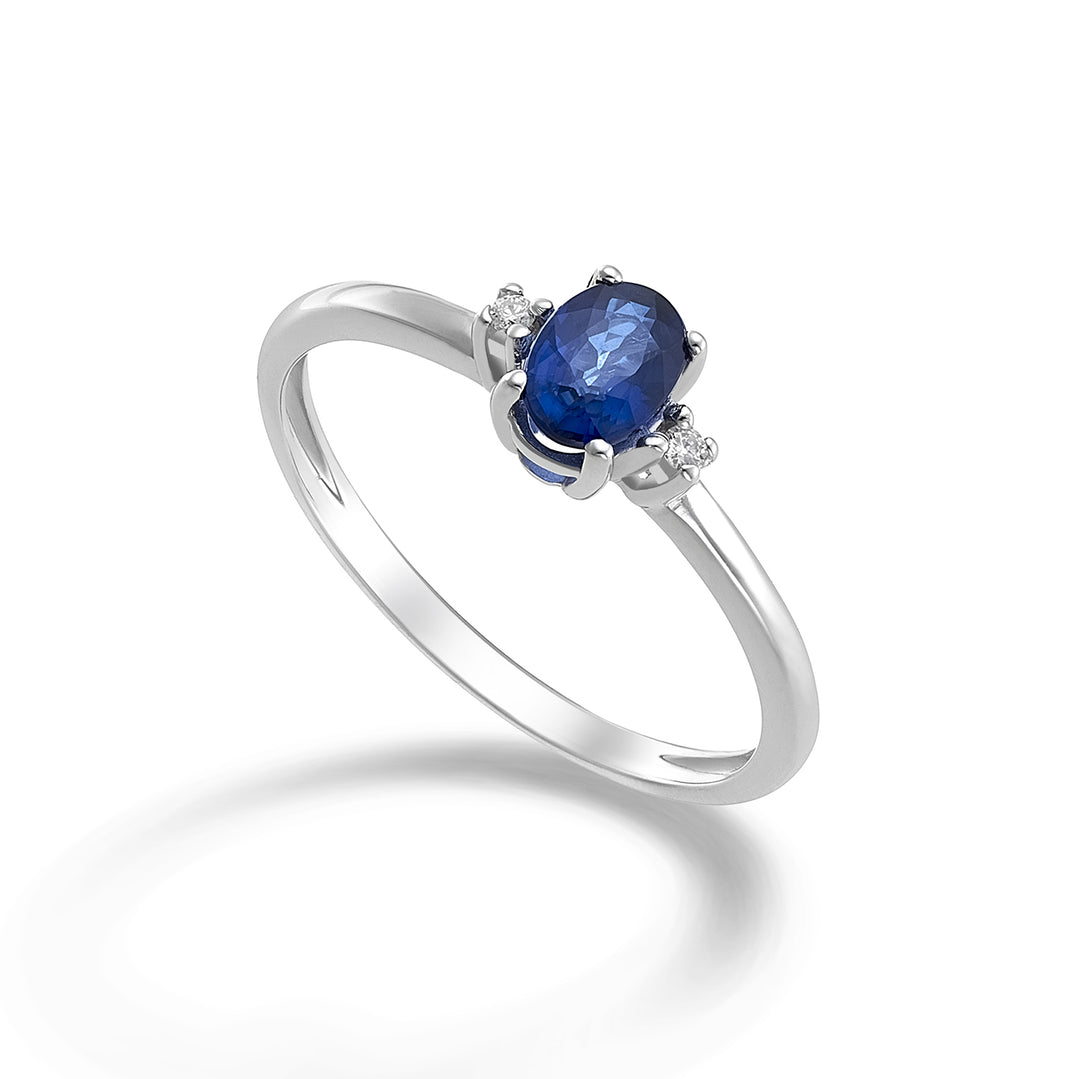 Mikiko un zafiro ovalado de 9k 6x4 ct.0,40 diam. 0,02 quilates MA5072R4ZFD