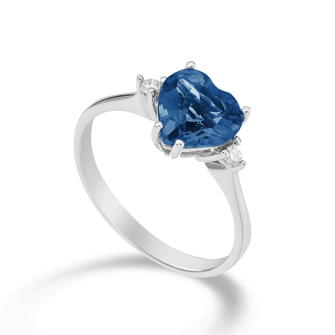 Mikiko un corazón de topacio azul Londres de 18k 8x8 ct.2.00 diam. ct.0,05 MACL198DITPBL88O4