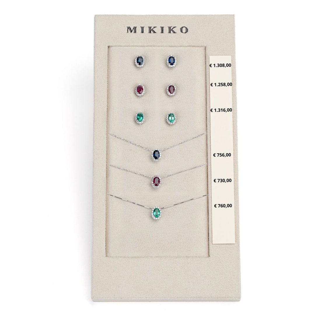 Mikiko package cl 5059 + or 5038 18kt oval 6x4 sapphire, ruby ​​and emerald tr. M.LIGHTBOX.13-T