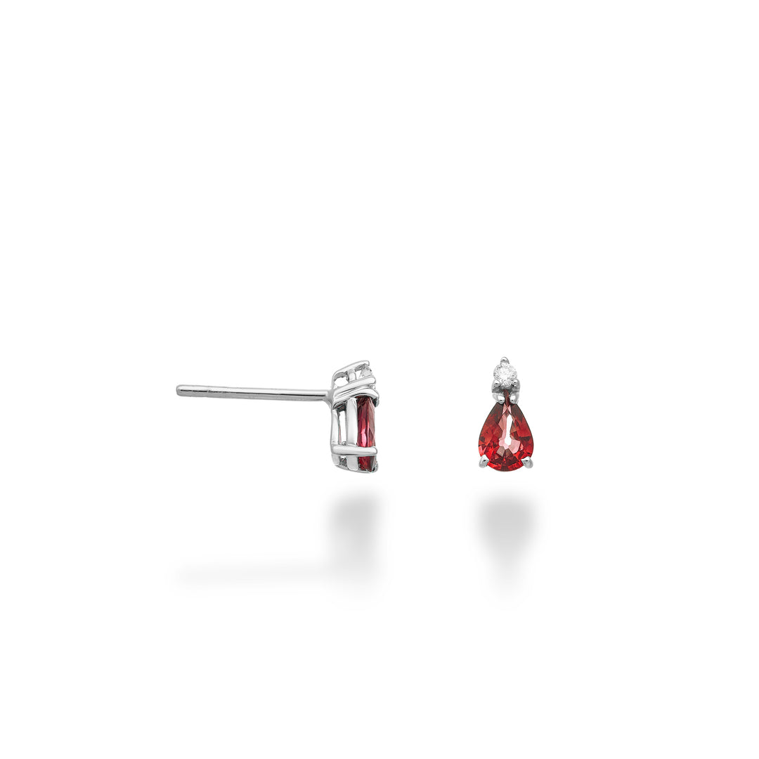 Nihama ou rubis 18 carats n. Goutte 6x4 et diamant NO5170O4RBN084