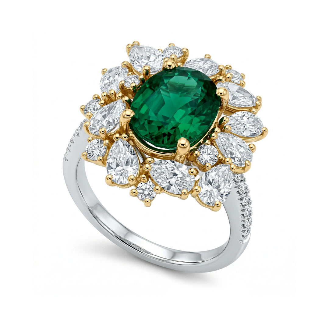 Bague émeraude ovale Golay 10x8 contour irrégulier ACLC852DSM108BG-26086110079