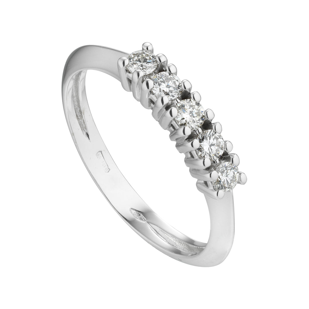 Bague riviera linéaire Golay 5 pierres total 0,35 ct AFD531-7-14213110018