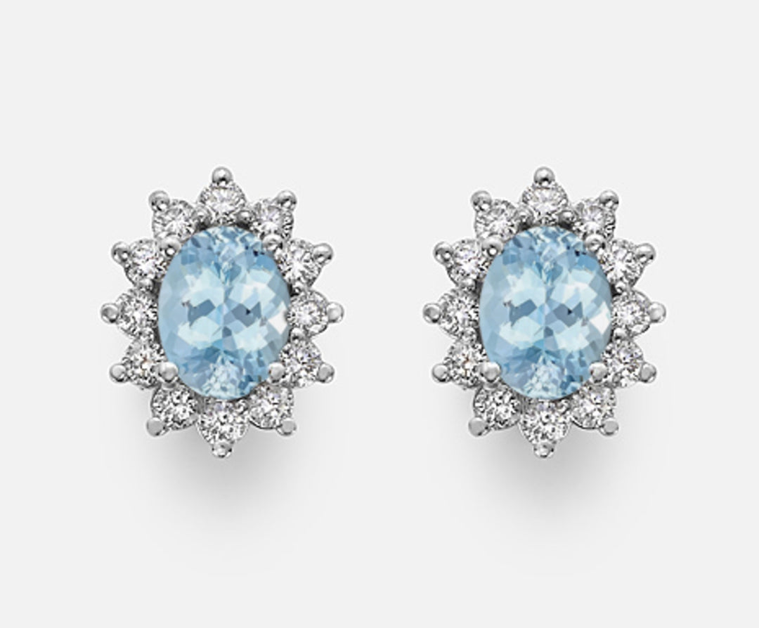Nihama ou aigue-marine ovale 18 carats 7x5 ct.1,00 diam. 0,60 ct NO5031O4AM
