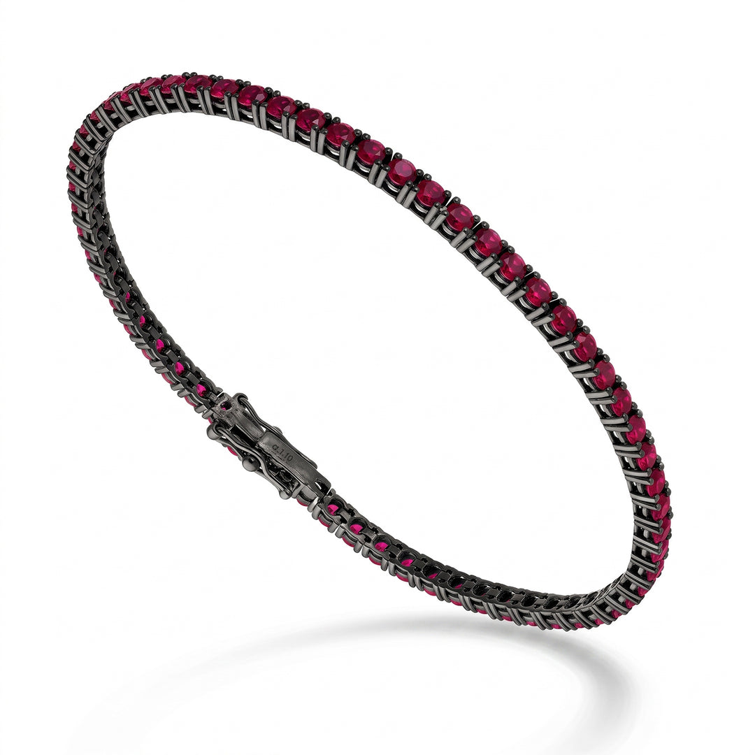 World Diamond Group tennis bracelet rubies light wire ct 0.015 each BTF800RU0017-175-26184110085