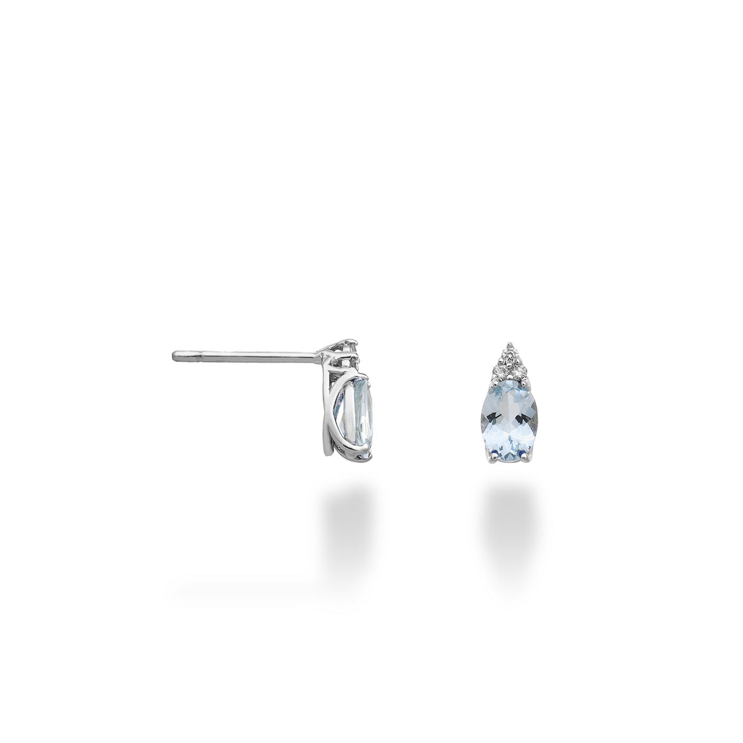 Nihama or 18k acquamarina ovale 6x4 e tre diamantini NO5171O4AM