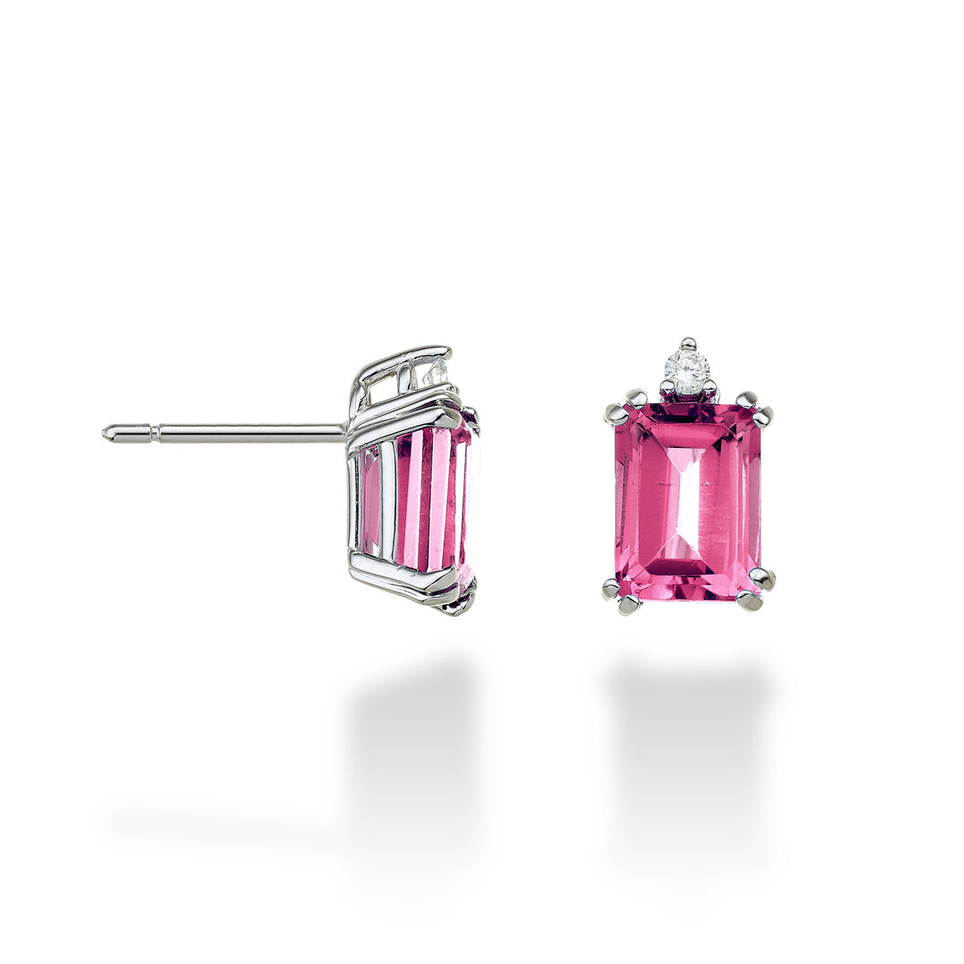 Mikiko or 18k topazio pink ottagonale 8x6 ct.3,80 diam. ct.0,06 MOCL090DITPPK3O4