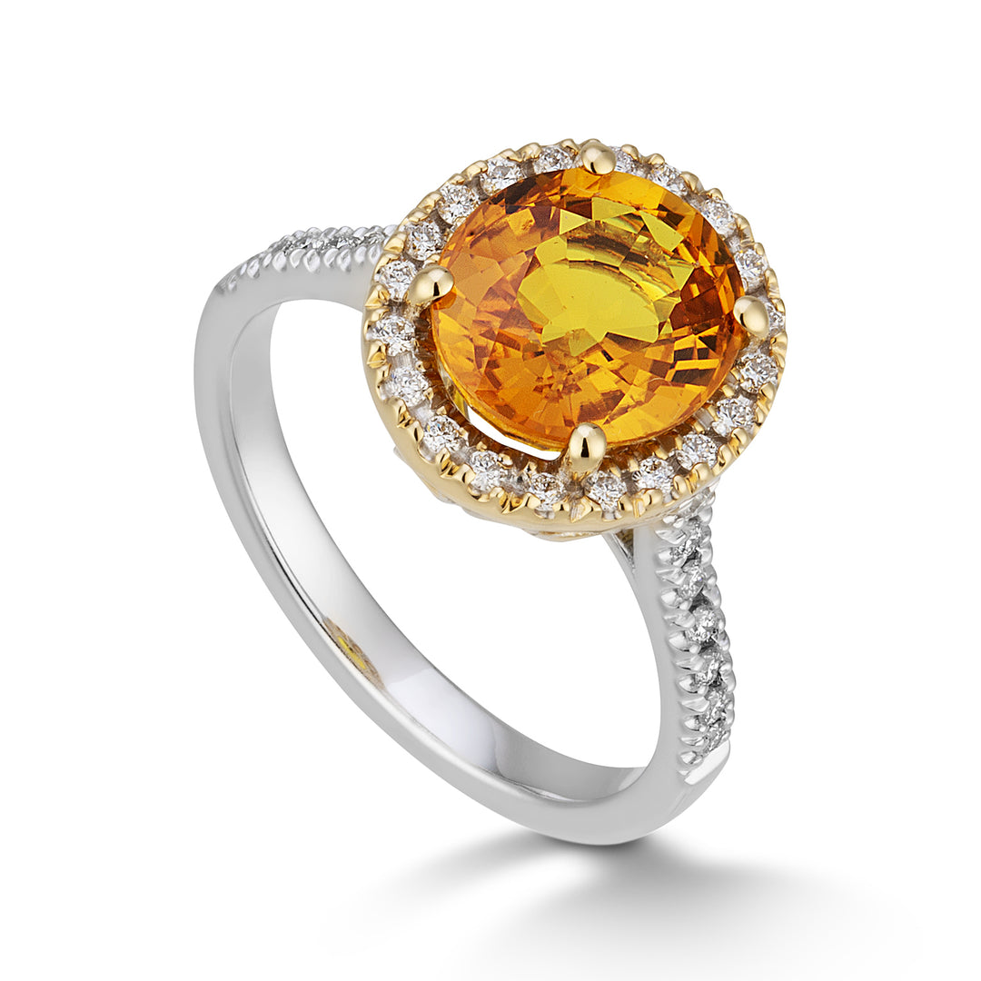 Golay ring z.orange oval 10x9 and diam contour and shank ACLCG427DIZO109-24068110044