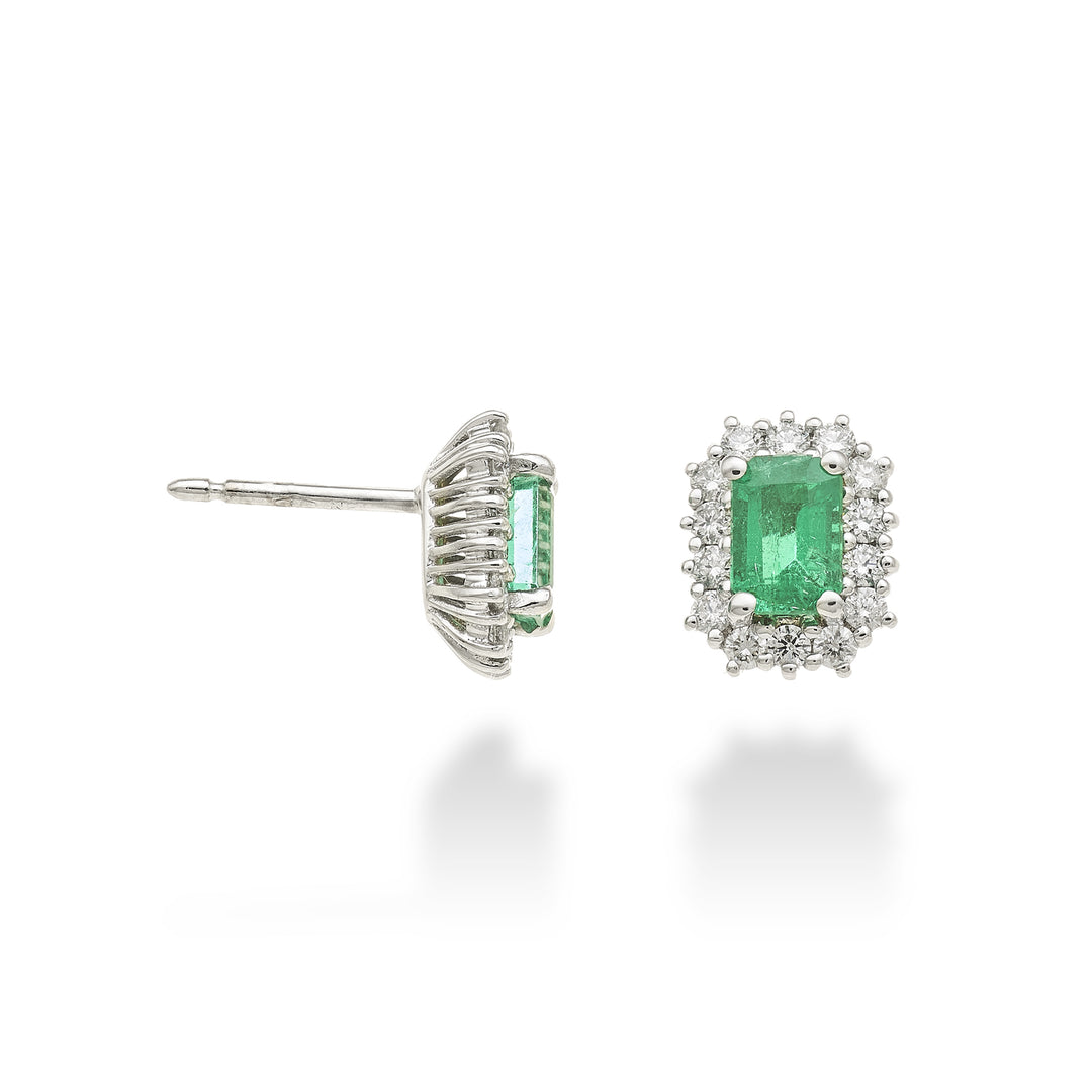 Golay orecchini smeraldo 6x4 ottagonale e 14 diamanti OCL058DISM1-26118110072