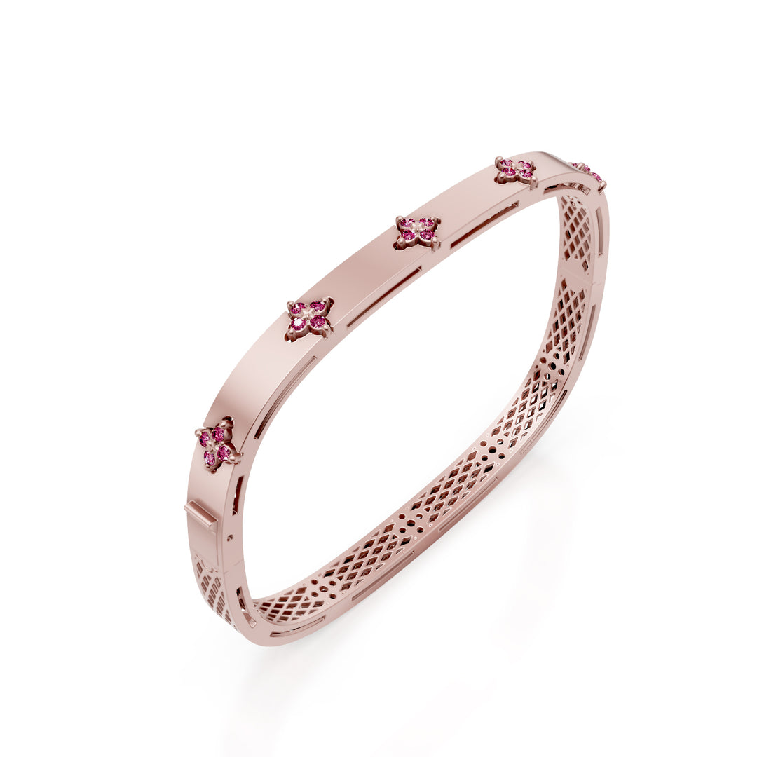 Golay rigid bracelet with pink gold pink sapphires BFFI03ZPSR