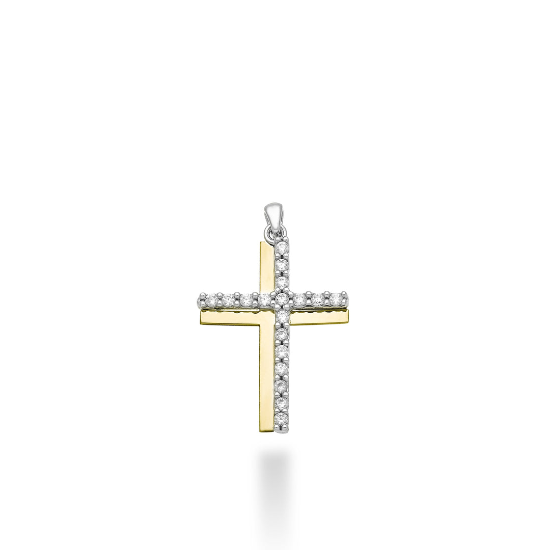 Cruz Mikiko pe oro blanco/amarillo 18k 0,17 ct 1,8 cm MP5015O7BR017