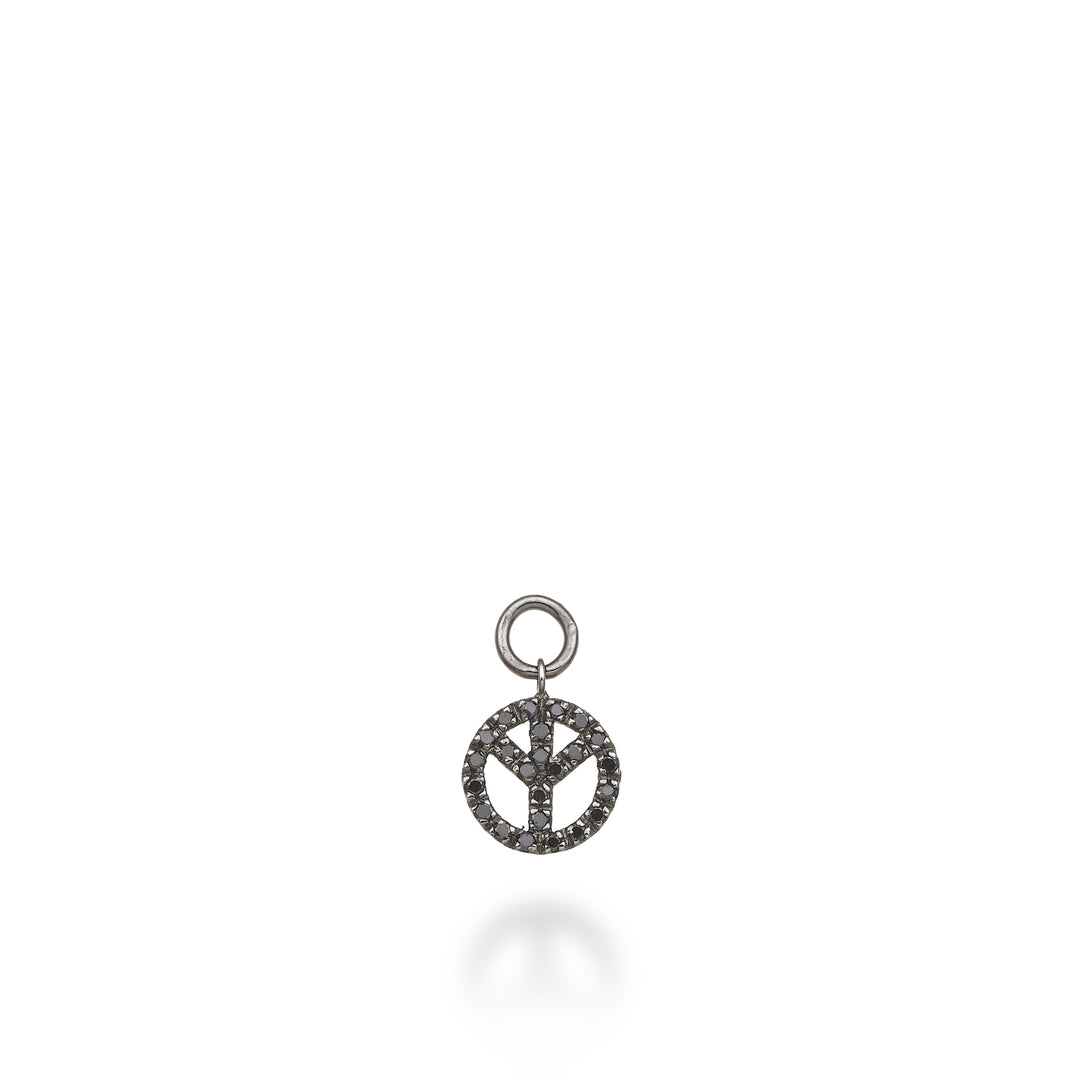 Breloque symbole de paix World Diamond Group 18 carats 0,16 ct rhodium noir GCH6017BKO6