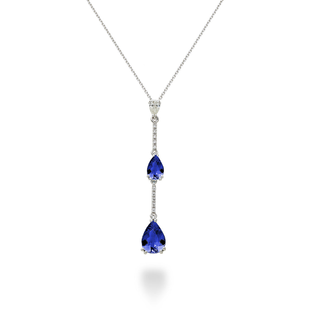 Collar colgante de tanzanita Golay con gotas y barras escalares PCL195DTZP68-23058110024