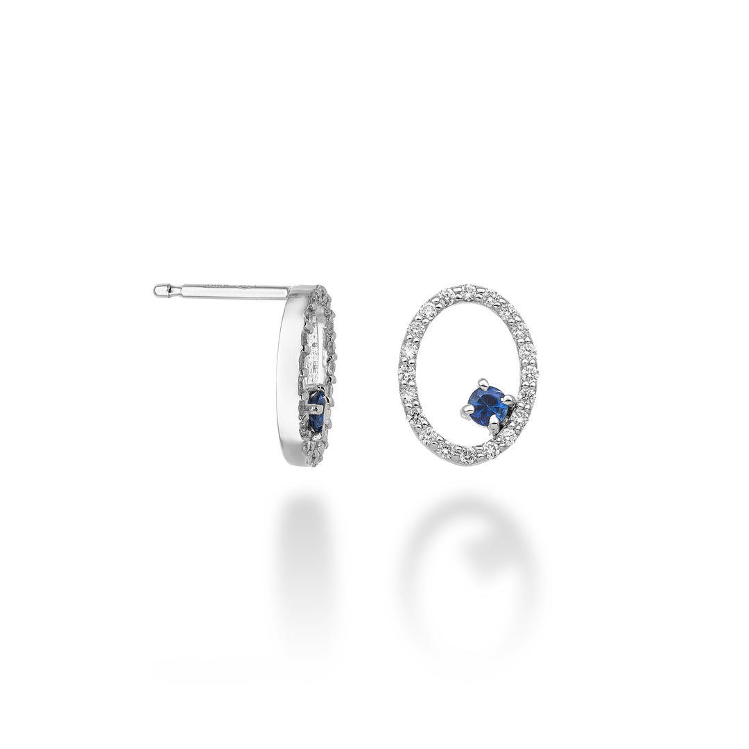 World Diamond Group or 18k "ovale" zaffiro n. ct. 0,22 dia ct. 0,30 GO5137O4ZFN052