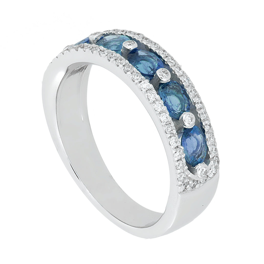 Bague demi-ronde Golay avec saphirs ovales AFMG006WDIZB-16127110013