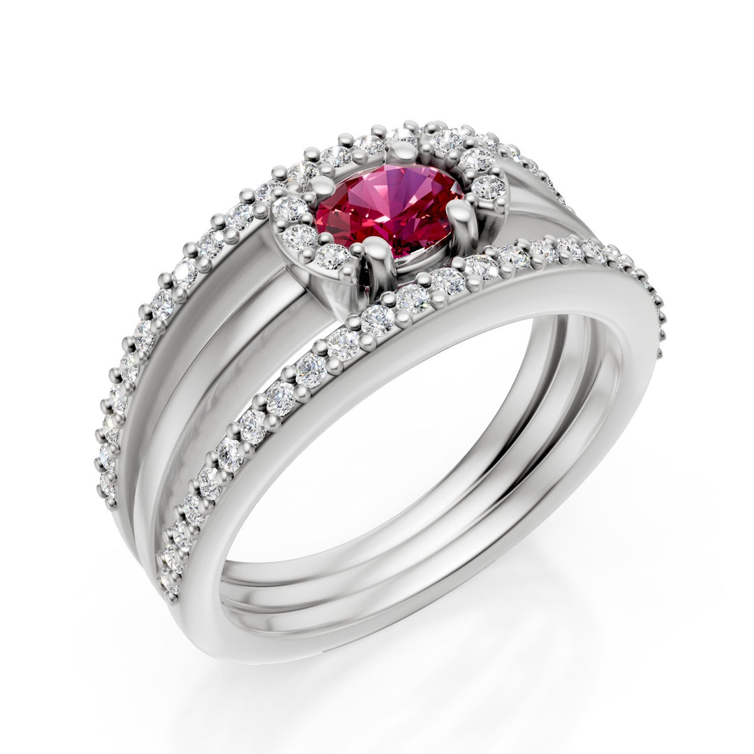 Golay ring two rows pave&