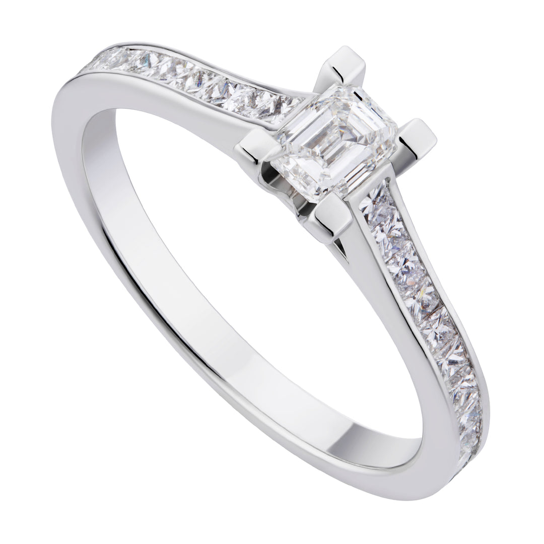 World Diamond Group solitario fm taglio emerald e princess sul gambo ASLFME001DI-18263110065
