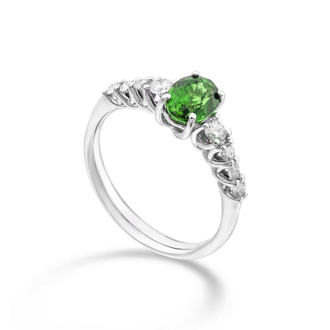Golay Riviera ring with 9 oval emerald scalars 6x4 and AR9S440DSM64-24270110092