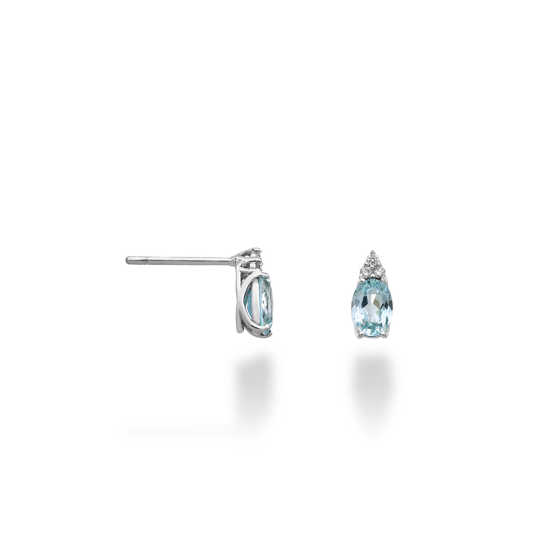 Nihama ou tourmaline paraiba 18 carats ovale 6x4 et trois diamants NO5171O4PAR