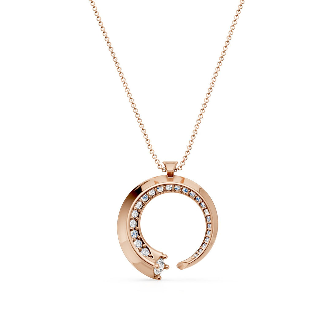 Golay pendente spirale oro rosa grande cen. da 0,16ct PF051RDI-24085110058