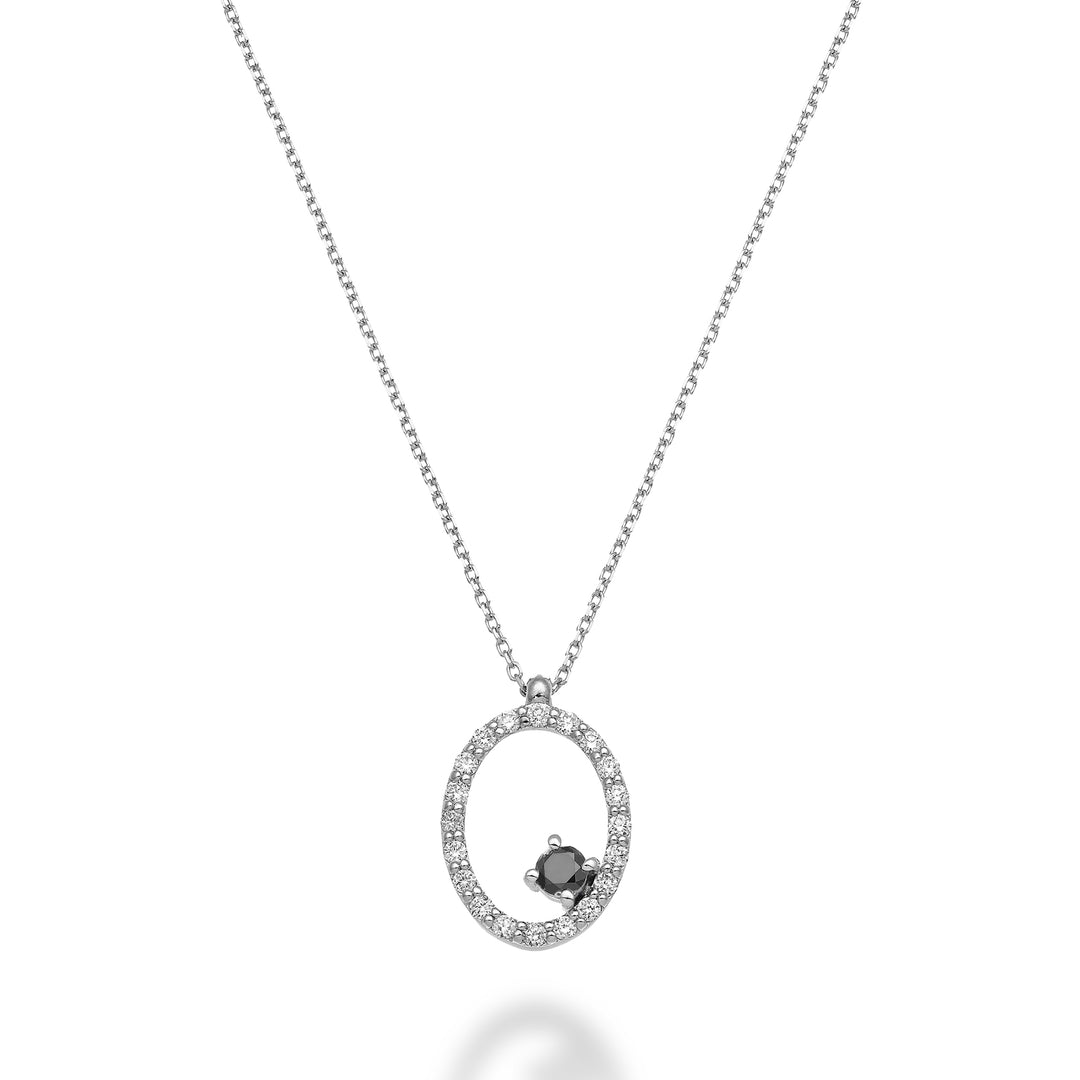 World Diamond Group cl 18k "ovale" diamante black ct.0,10 diam. ct.0,15 GD5156O4BK025
