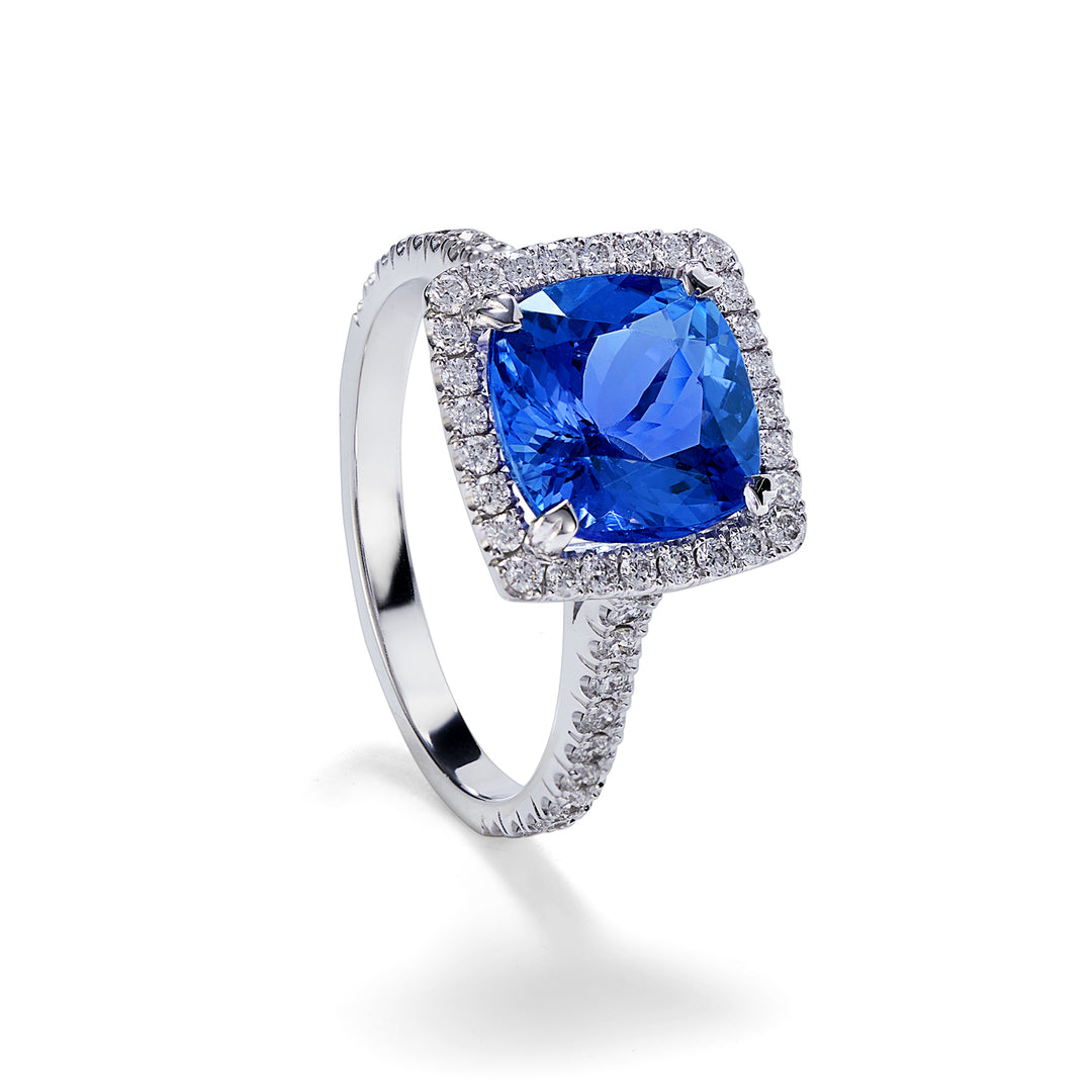 Anillo Golay diamante y tanzanita 7x7 cojín ACLC099DITZ77-25059110082