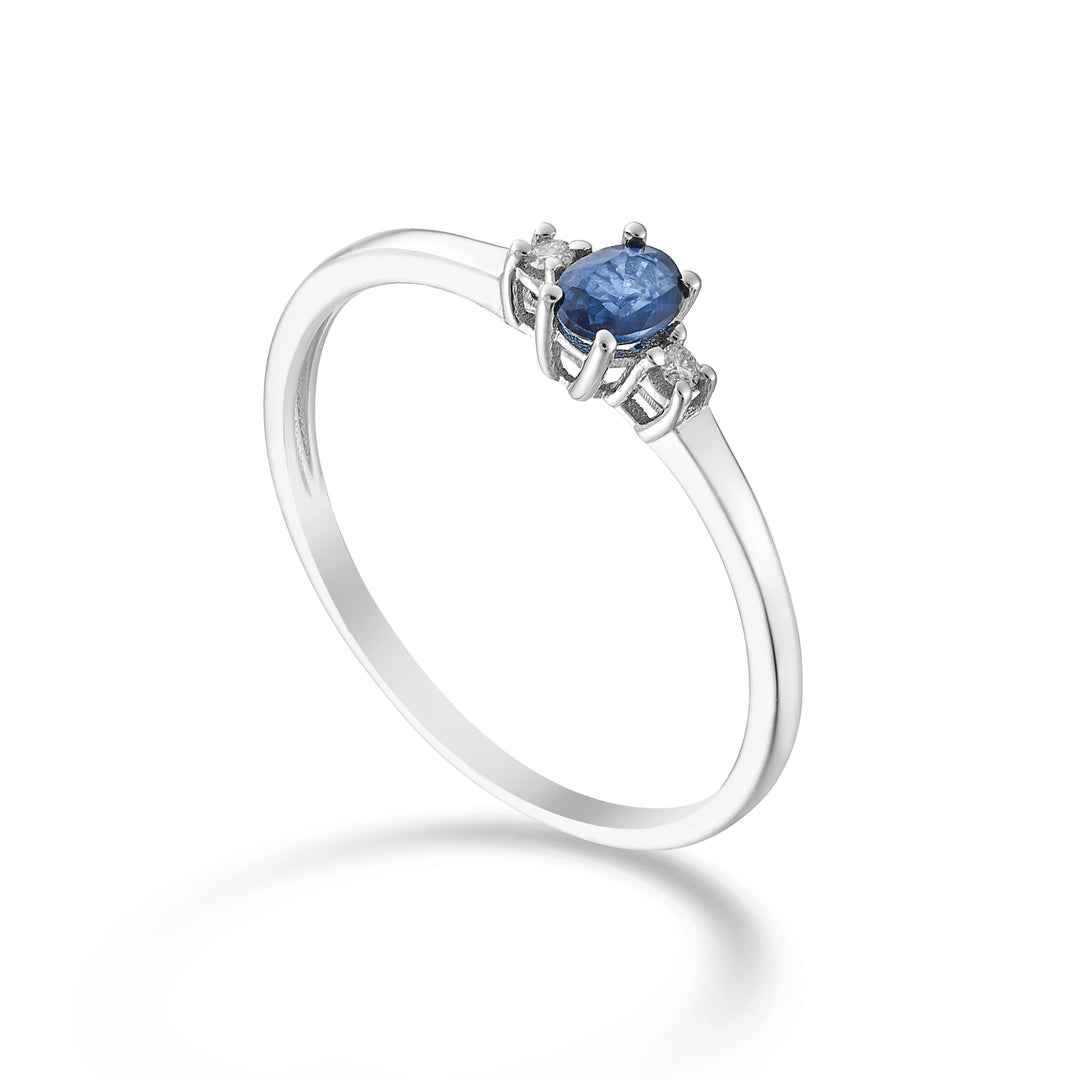 Mikiko un zafiro de 9k n. ovalado 4x3 ct.0,20 diam. 0,02 quilates MA5190R4ZFN