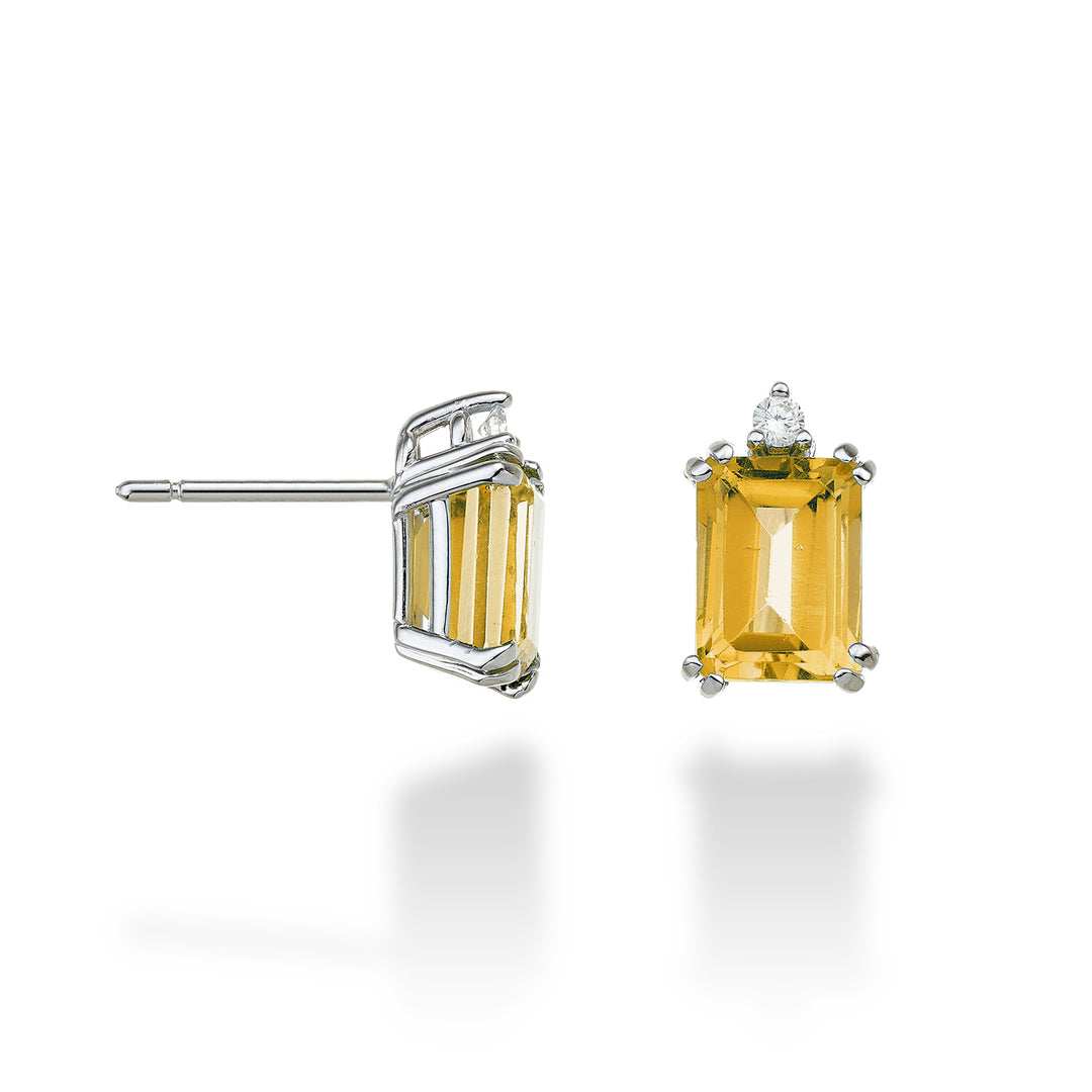 Mikiko or 18k octagonal citrine 8x6 ct.2,60 diam. ct.0,06 MOCL090DICITR3O4