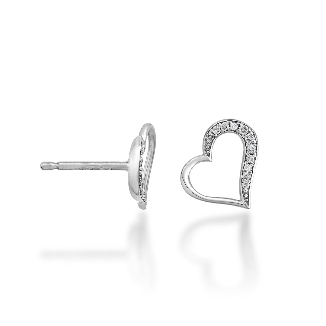 Mikiko ou coeur lisse or blanc 18 carats diam. ct.0,08 MO5059O4BR008