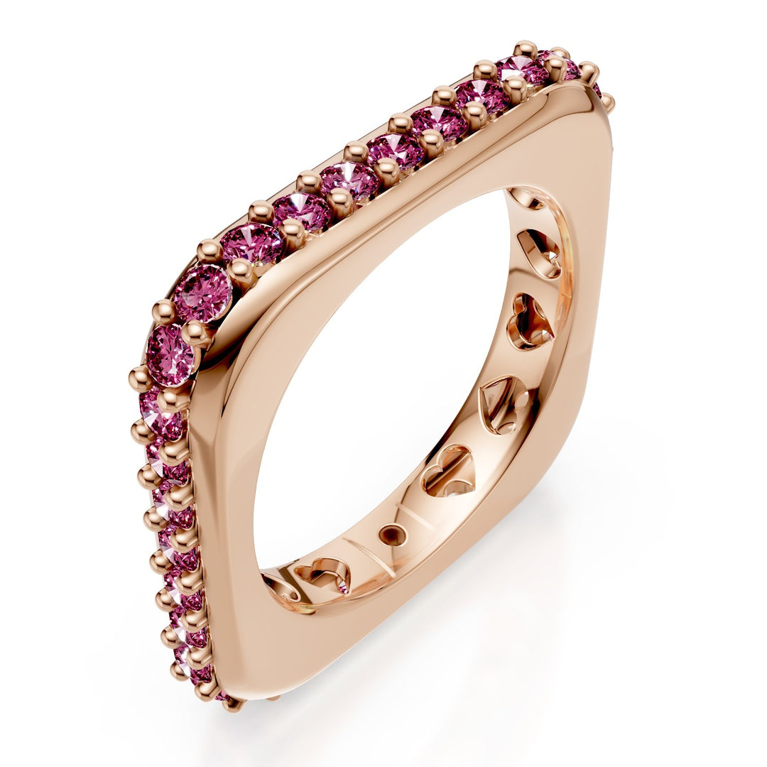 Bague Golay gyrodito ligne cubika saphirs roses ACUBETZP1-23059110024