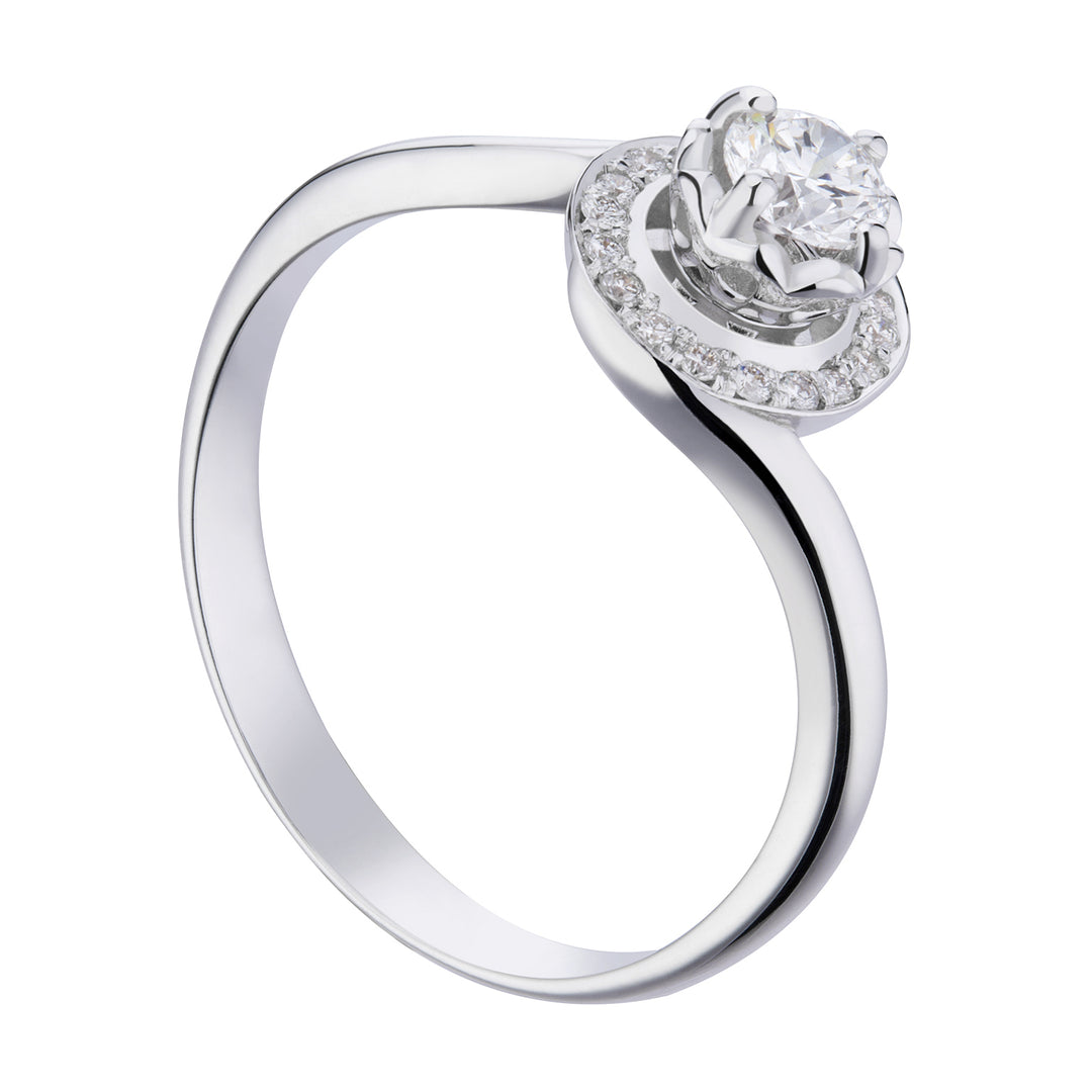 Solitario fm World Diamond Group con círculo pavimentado, ct. 0,30-0,38 ACTFM008BDI3-19011110121