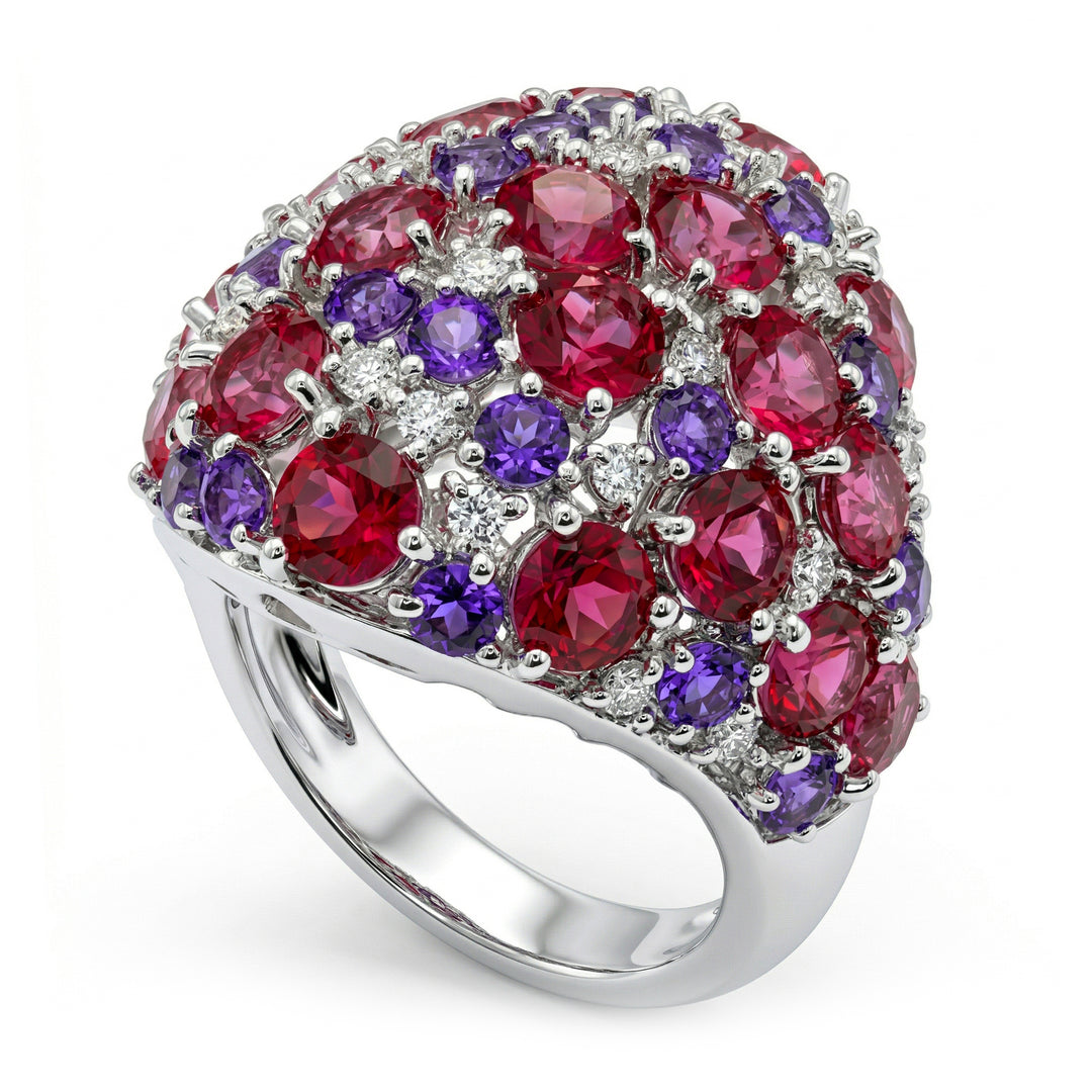 Anillo Golay pavé topacio rosa y morado y diamantes APV010DITPV-18191110102
