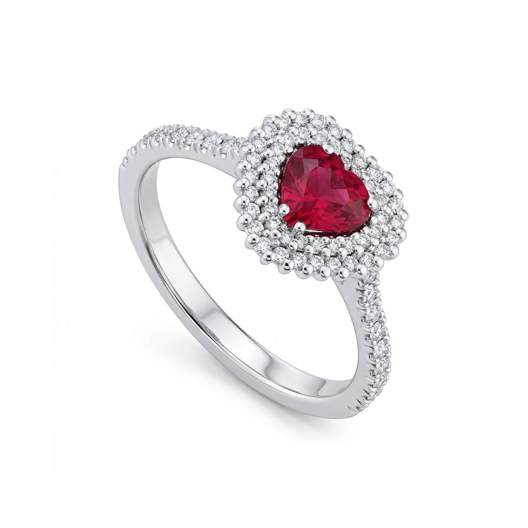 Bague Golay avec coeur rubis et diamants ACLC071DIRU-21063110023