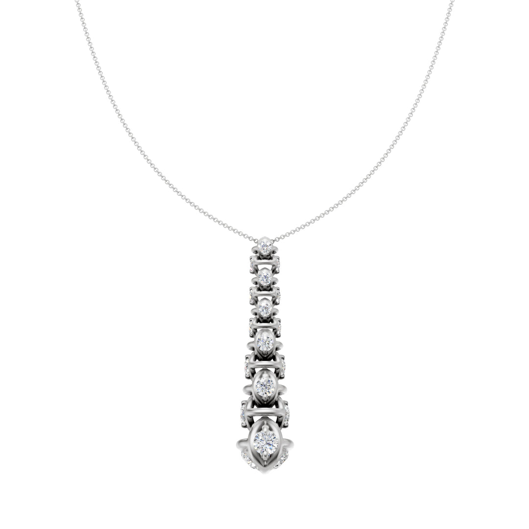 Collier Golay avec pendentif en maille souple en or blanc GD540D300B-24284110041