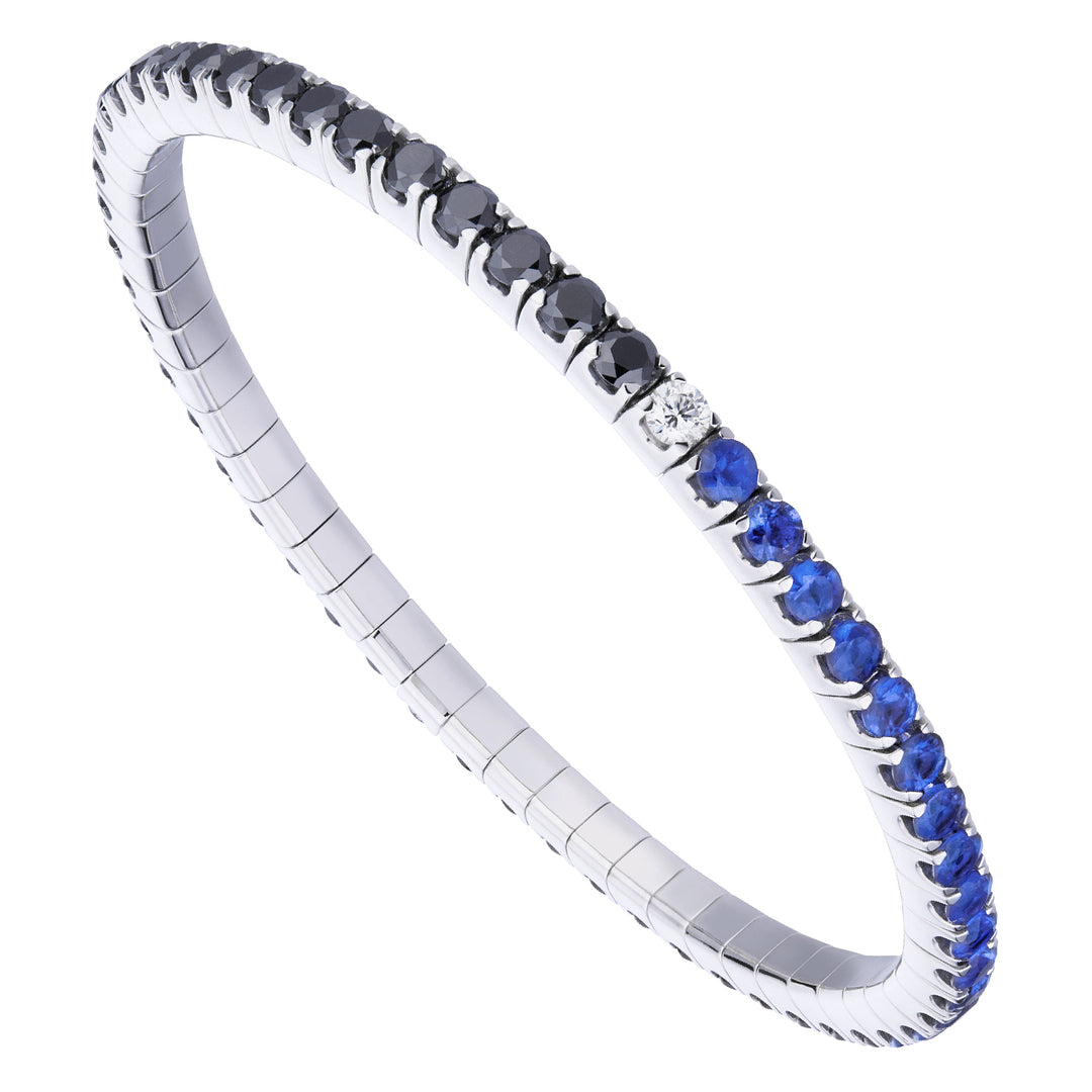 Bracelet élastique Golay 17 cm femme lunette 0,05 saphirs BTE005SDZBBK5-20031110055