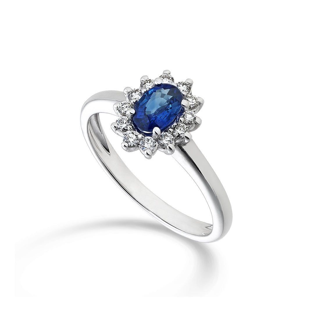 Mikiko an 9k oval sapphire 6x4 ct.0.40 diam. 0.23 ct MA5093R4ZFD