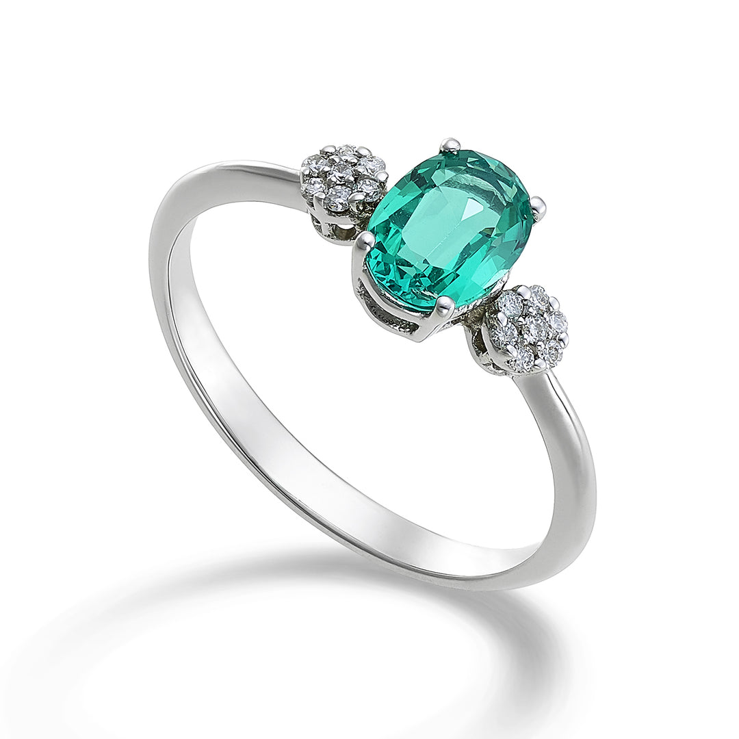 Nihama una esmeralda de 18k n. ovalado 7x5 ct.0,69 diam. Connecticut. 0,08 NA5058O4SMN069