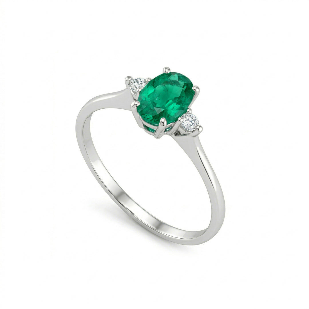Anillo Golay con esmeralda ovalada ct.0.45 tamaño 6x4 y diam ACL092DISM1-25293110069