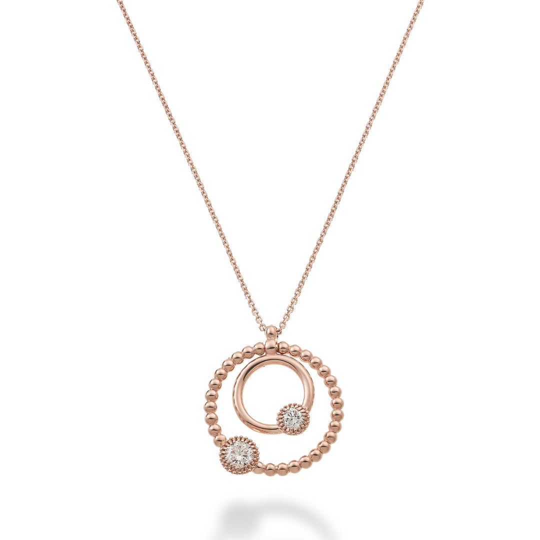 Golay coll 18k 2 cercles 0,22 ct or rose GPL050DIO3