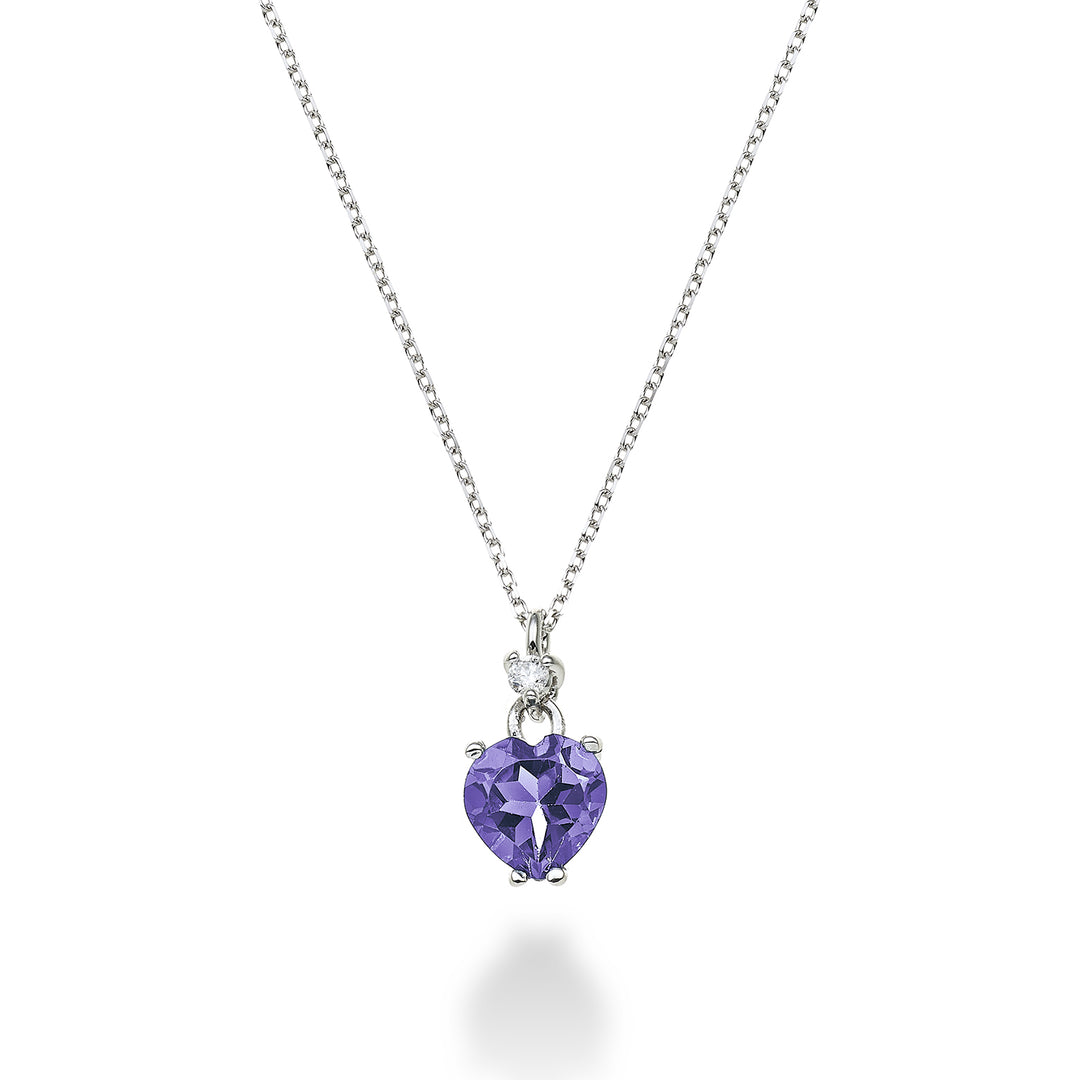 Nihama cl 18k ametista cuore 6x6 ct.0,65 diam. ct.0,02 NPCL198DIAMET66O4